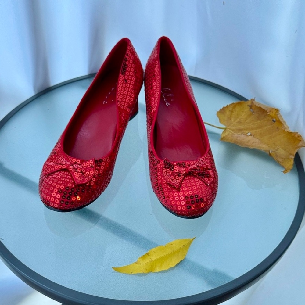 Ellie Red Sequin Flats